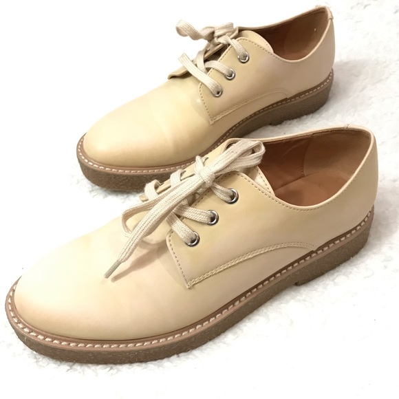 Shoes - ⬇️$68 Nude Chunky Platform Oxfords Size 8